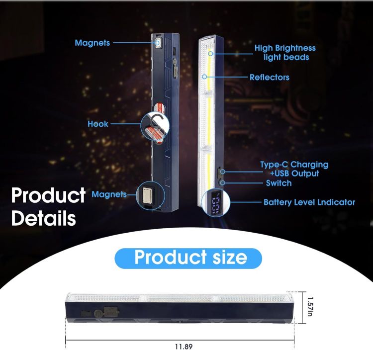 Picture of Rechargeable 4000LM LED Work Light 30CM Camping Light Bar 5000mAh IPX6