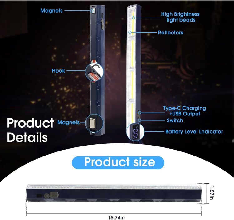 Picture of Rechargeable 4000 Lumen Magnetic Work Light Bar 40CM 7500mAh LED Lamp