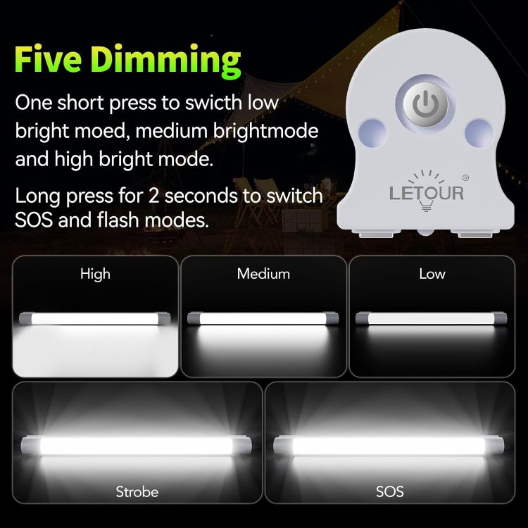 Picture of 6000 Lumen Rechargeable Magnetic LED Tube Work Light Camping Lantern