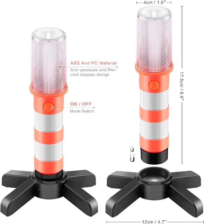 Picture of LED Emergency Roadside Warning Lights Flashing Safety Strobe Set with Case