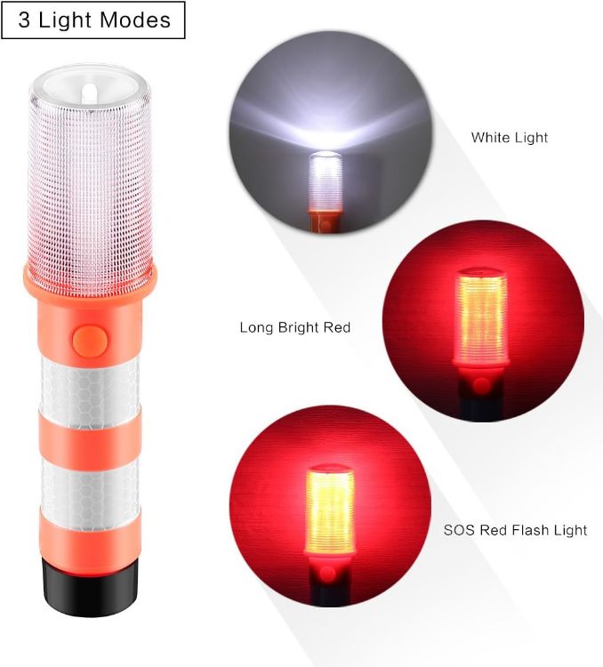 Picture of LED Emergency Roadside Warning Lights Flashing Safety Strobe Set with Case