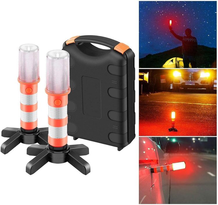 Picture of LED Emergency Roadside Warning Lights Flashing Safety Strobe Set with Case