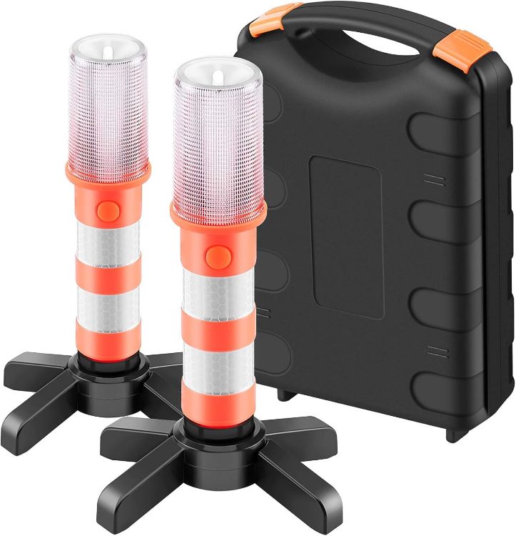 Picture of LED Emergency Roadside Warning Lights Flashing Safety Strobe Set with Case