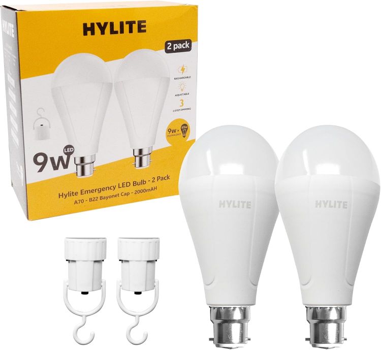 Picture of Rechargeable Emergency LED Bulb B22 9W Backup Light 2 Pack 880LM