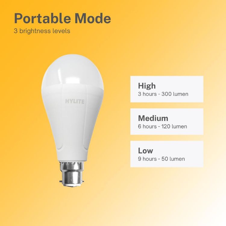 Picture of Rechargeable Emergency LED Bulb B22 9W Backup Light 2 Pack 880LM