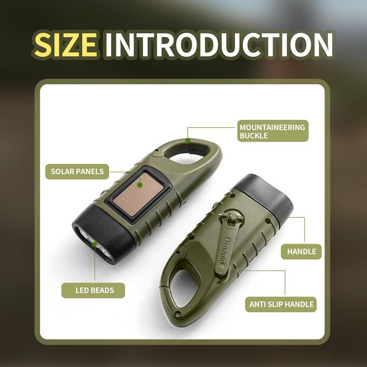 Picture of 2 Pack Solar & Hand Crank LED Torch Emergency Survival Light for Camping