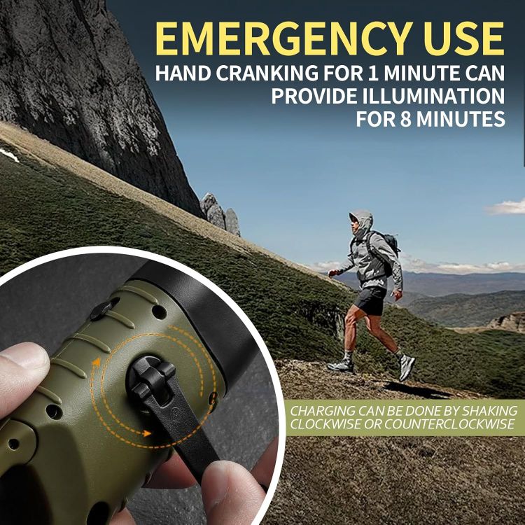 Picture of 2 Pack Solar & Hand Crank LED Torch Emergency Survival Light for Camping