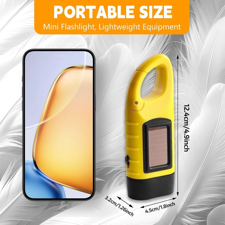Picture of 2 Pack Wind Up LED Torch Solar & Hand Crank Emergency Light for Camping