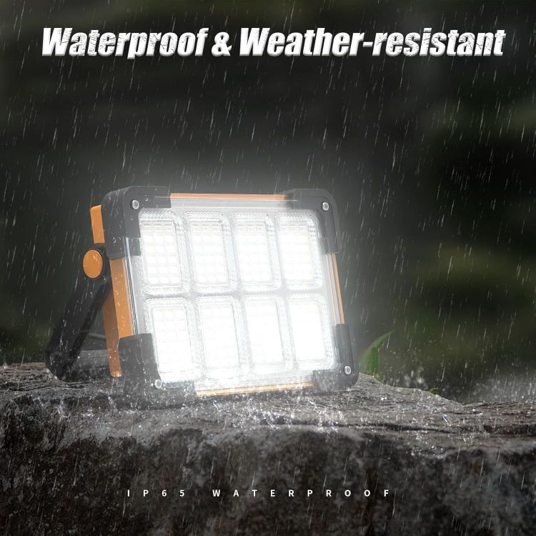 Picture of Rechargeable LED Work Light Solar Camping Floodlight Waterproof 2 Pack