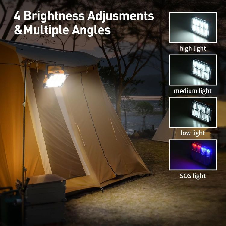 Picture of Rechargeable LED Work Light Solar Camping Floodlight Waterproof 2 Pack