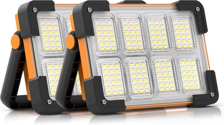 Picture of Rechargeable LED Work Light Solar Camping Floodlight Waterproof 2 Pack