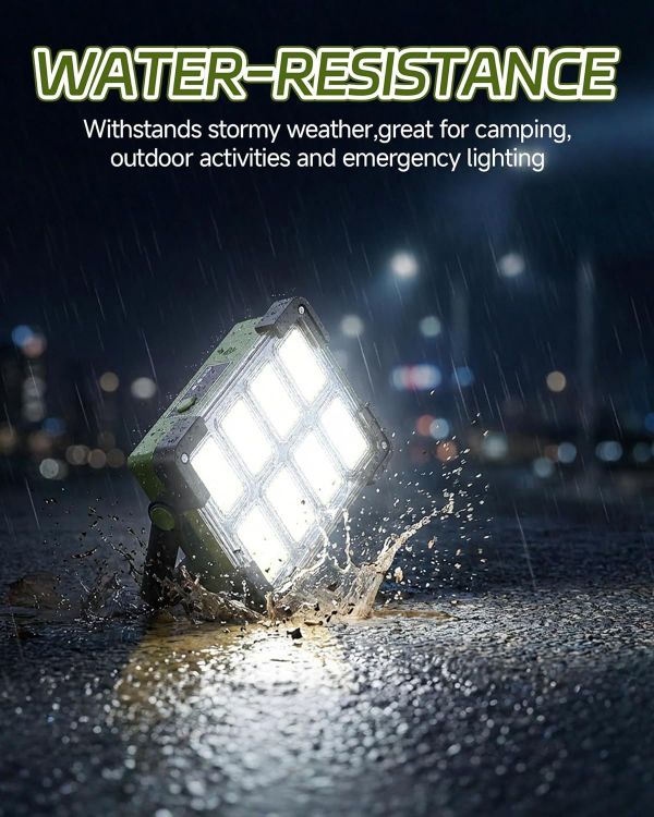 Picture of LED Rechargeable Work Light  LED Spot Light with USB Port  Portable Floodlight with 4 Modes Green Security Lights Waterproof for Fishing  Hiking Repairing  Emergency [Energy Class E]