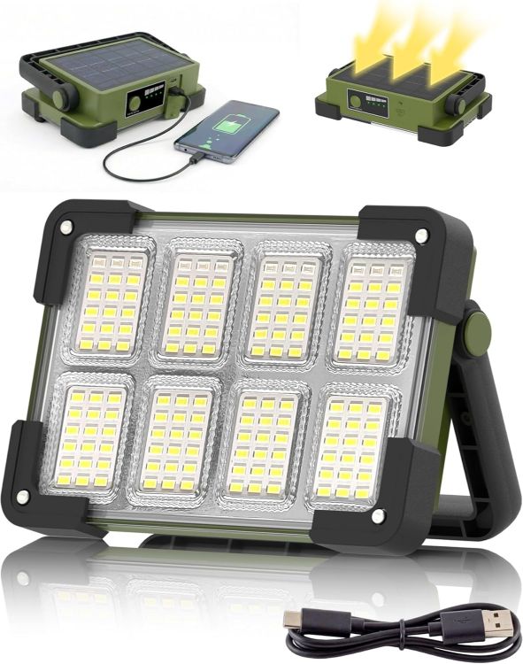 Picture of LED Rechargeable Work Light  LED Spot Light with USB Port  Portable Floodlight with 4 Modes Green Security Lights Waterproof for Fishing  Hiking Repairing  Emergency [Energy Class E]