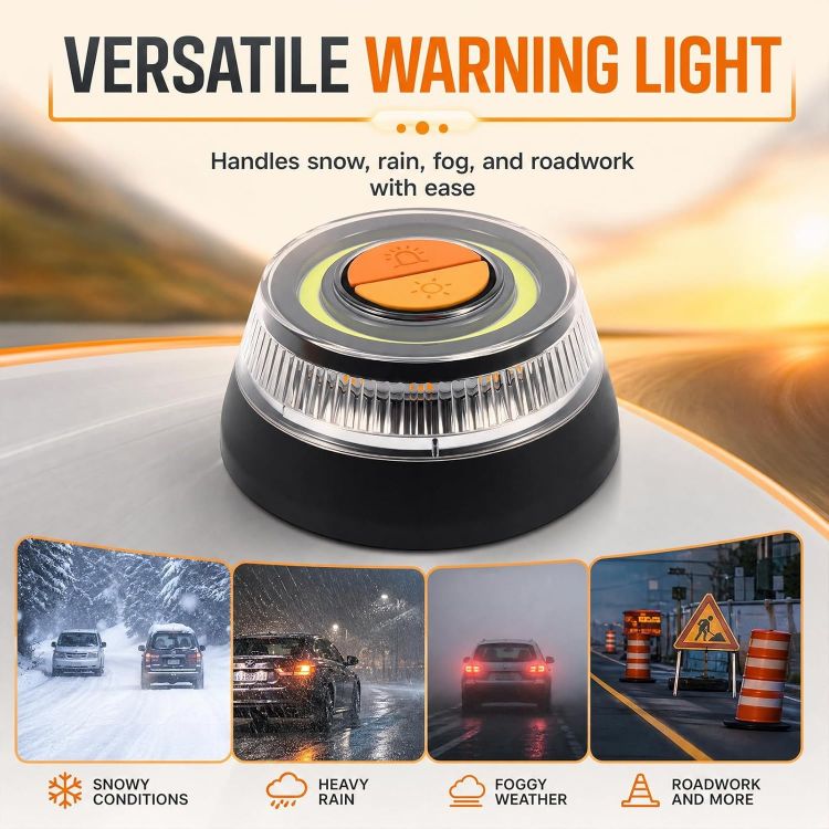 Picture of LED Emergency Warning Light Rotating Beacon with Magnet and Flash Modes