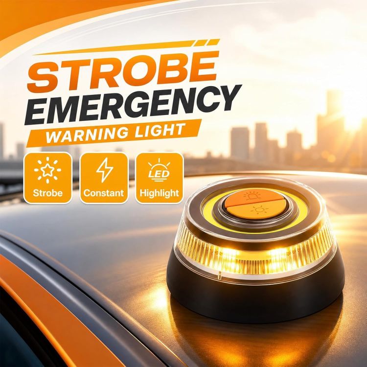 Picture of LED Emergency Warning Light Rotating Beacon with Magnet and Flash Modes