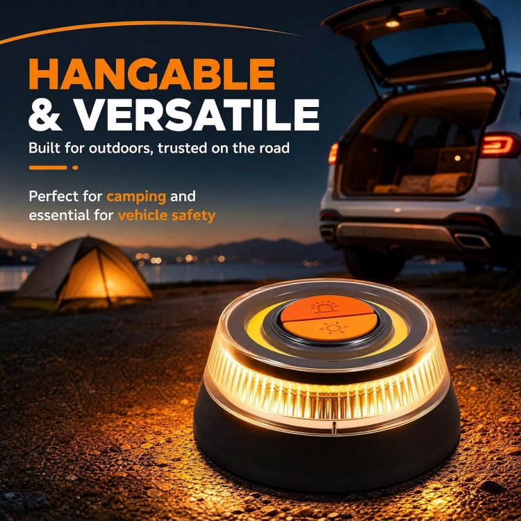 Picture of LED Emergency Warning Light Rotating Beacon with Magnet and Flash Modes