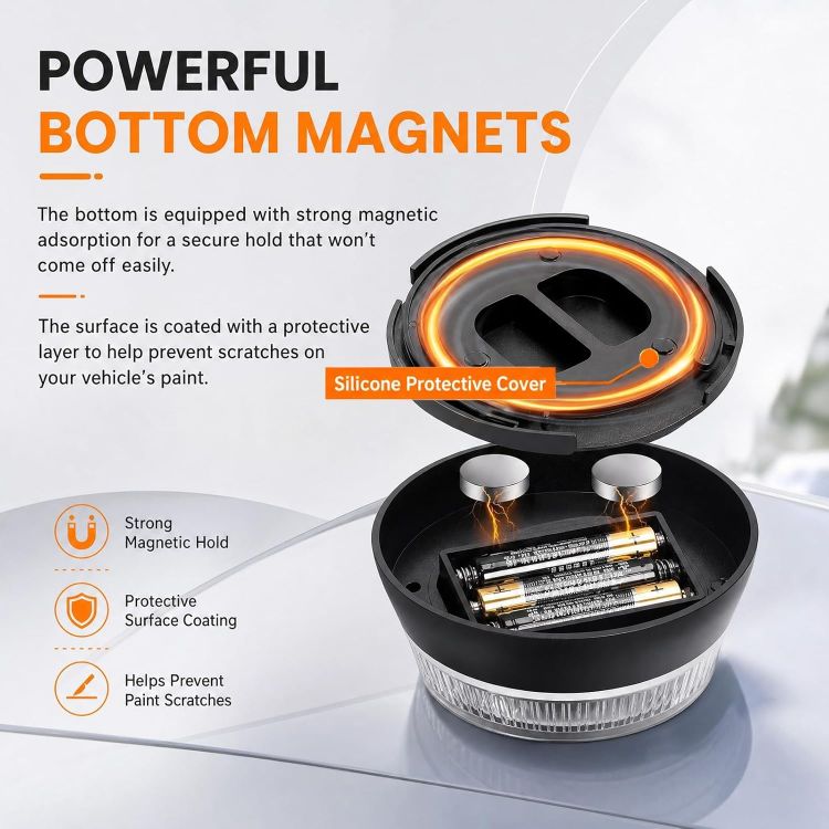 Picture of LED Emergency Warning Light Rotating Beacon with Magnet and Flash Modes