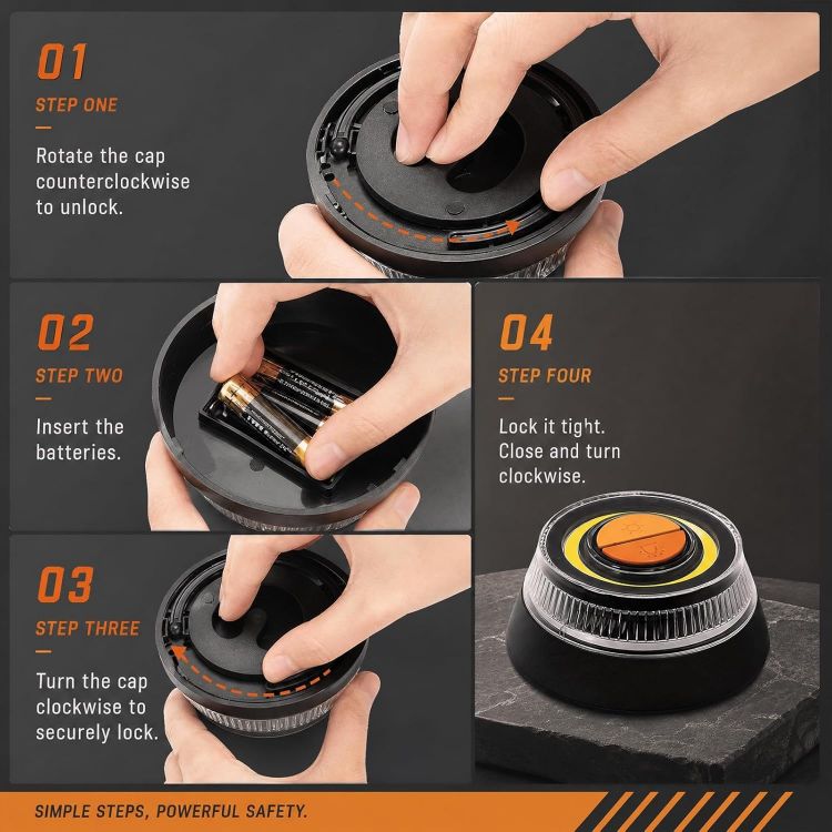 Picture of LED Emergency Warning Light Rotating Beacon with Magnet and Flash Modes