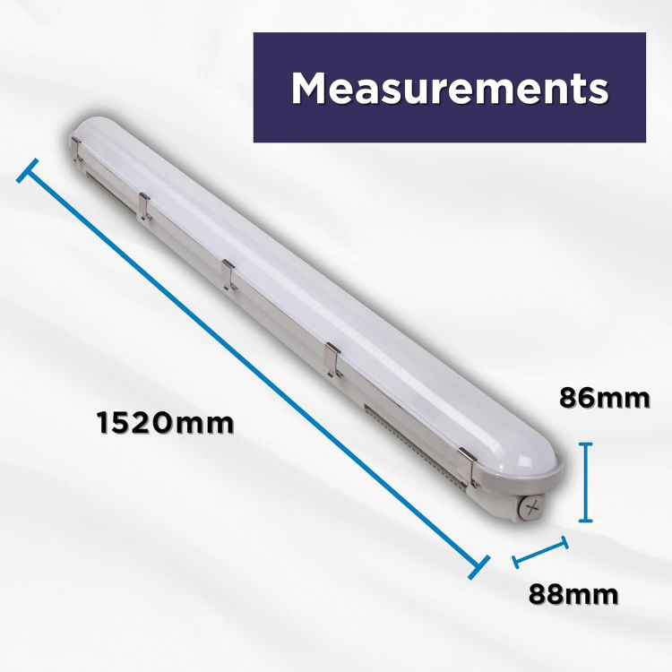 Picture of 5ft Integrated LED Non-Corrosive Emergency Batten Light 24W 3100lm Adjustable CCT