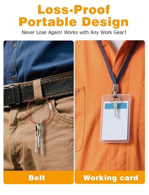 Picture of Emergency Light Test Key Set 11 Pack with Upgraded Braided Key Ring,  Fish Key Set for Emergency Lighting Test