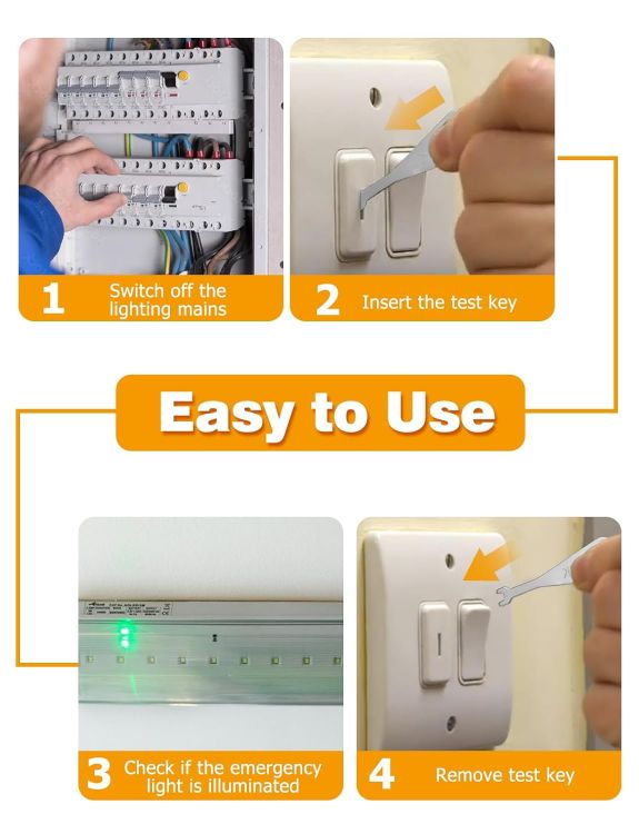 Picture of Emergency Light Test Key Set 11 Pack with Upgraded Braided Key Ring,  Fish Key Set for Emergency Lighting Test