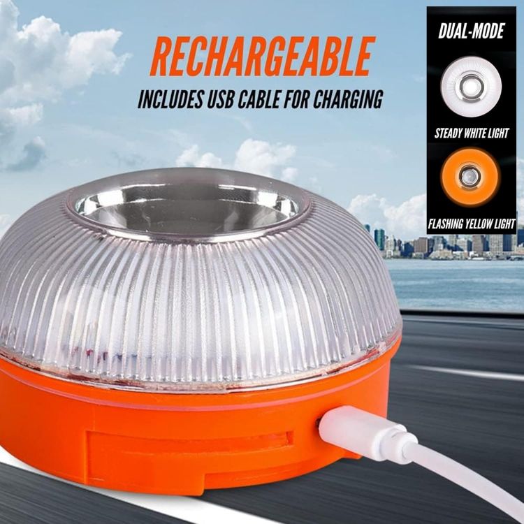 Picture of V16 Emergency Warning Light Magnetic Rechargeable LED Road Flare 360° Beacon