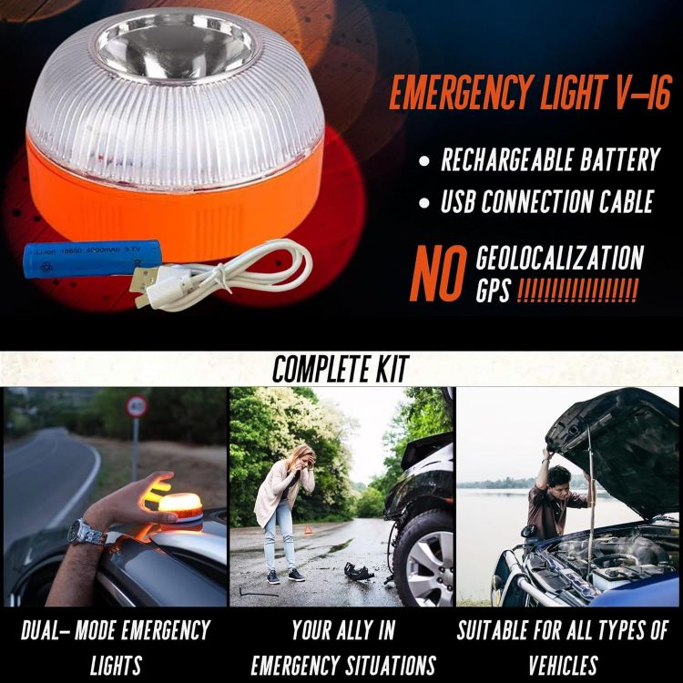 Picture of V16 Emergency Warning Light Magnetic Rechargeable LED Road Flare 360° Beacon