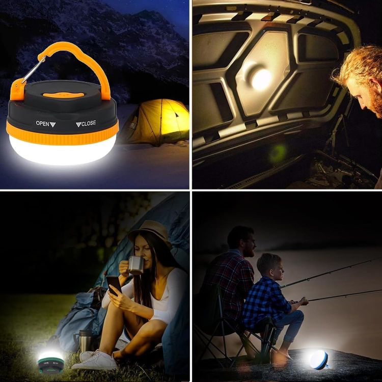 Picture of LED Camping Lantern 3 Pack Waterproof Portable Tent Light Magnetic Base