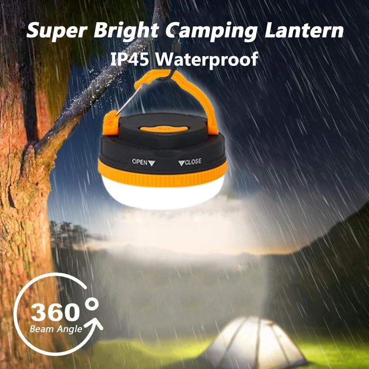 Picture of LED Camping Lantern 3 Pack Waterproof Portable Tent Light Magnetic Base