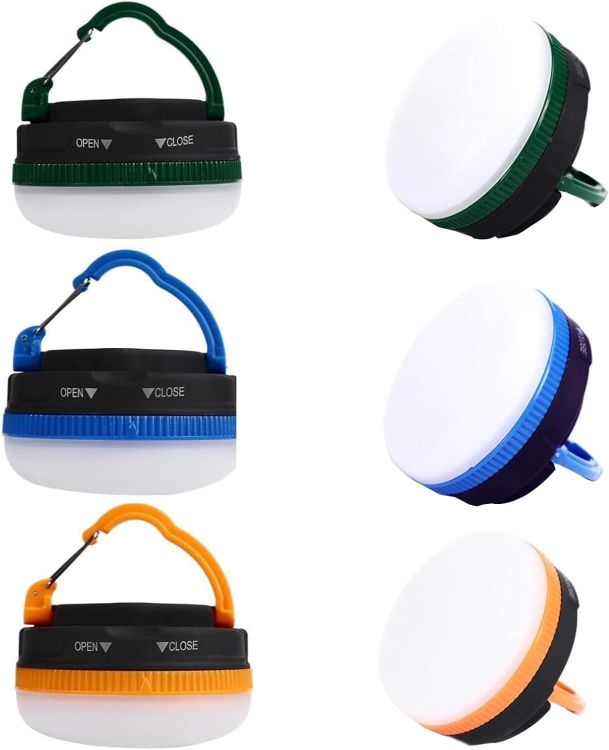 Picture of LED Camping Lantern 3 Pack Waterproof Portable Tent Light Magnetic Base