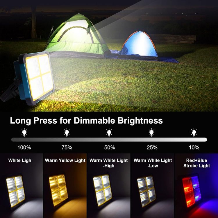 Picture of Rechargeable LED Work Light 10000LM Portable Solar Flood Light with Stand Magnetic Base 5 Modes Waterproof Worklight for Car Repair Garage & Job Site Lighting