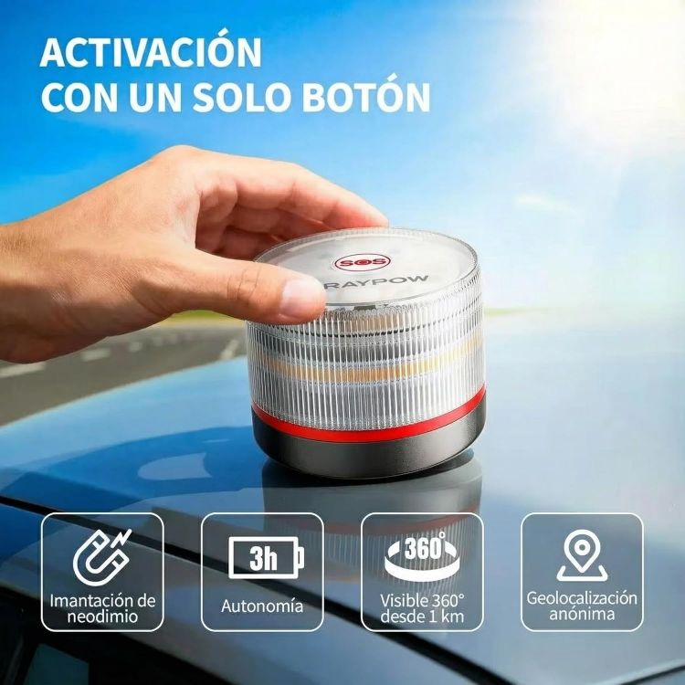 Picture of V16 DGT Approved Emergency Beacon with Geolocation IoT 360° Warning Light
