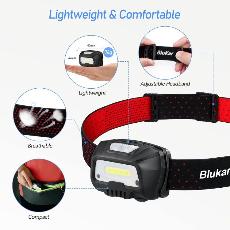 Picture of Rechargeable LED Head Torch 2 Pack 2000L Sensor Control Waterproof Headlamp