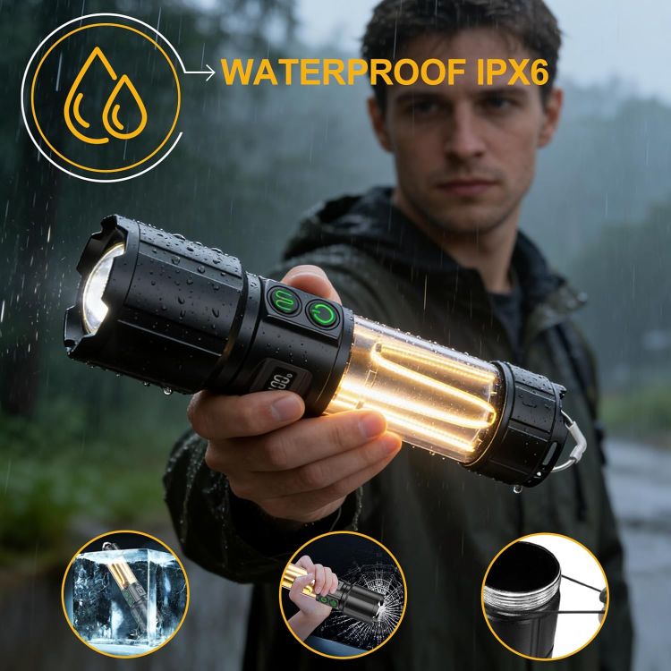Picture of Rechargeable LED Camping Torch 2-in-1 1000000 Lumen Super Bright Torch