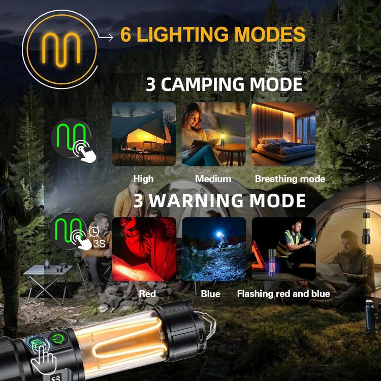 Picture of Rechargeable LED Camping Torch 2-in-1 1000000 Lumen Super Bright Torch
