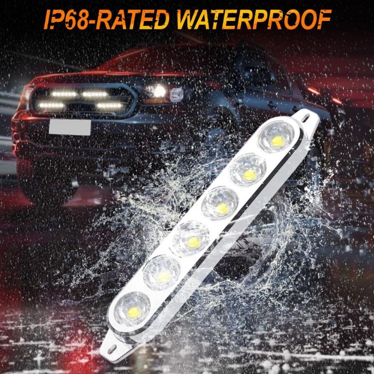 Picture of 4 in 1 Emergency Strobe Grille Lights with Flash Controller 12-24V 4x6-LED High Lighted Warning Hazard Flashing Light for Vehicles 12 Modes Strobe Lights Kit for Trucks Car ATV RV Van