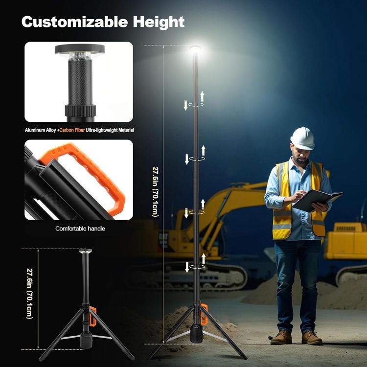 Picture of 360° Telescopic Rechargeable LED Work Light 3000LM IP65