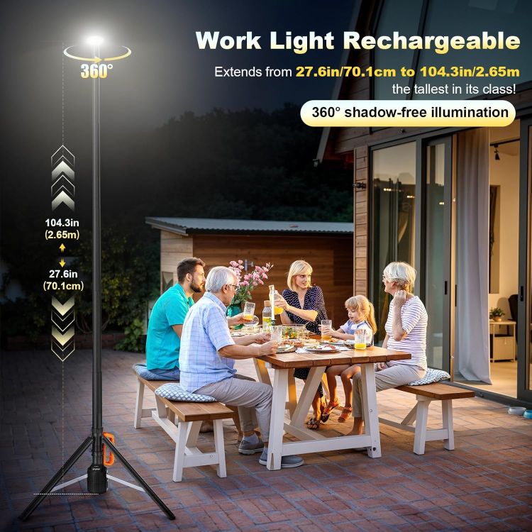 Picture of 360° Telescopic Rechargeable LED Work Light 3000LM IP65