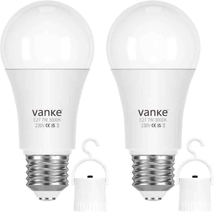 Picture of Rechargeable E27 LED Emergency Bulbs 7W Warm White 2 Pack