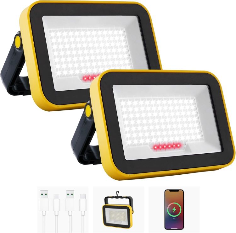 Picture of Rechargeable LED Work Light 2 Pack Portable Floodlight