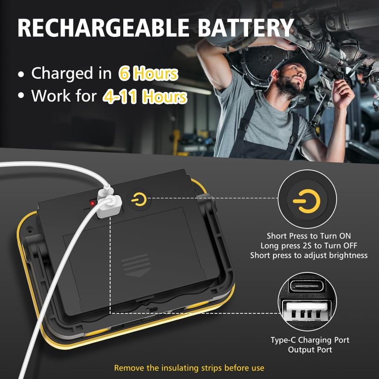 Picture of Rechargeable LED Work Light Portable Floodlight with 5 Modes