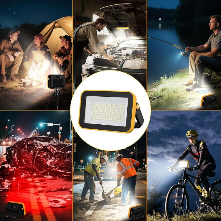 Picture of Portable Rechargeable LED Flood Lights 5 Modes 4 Pack