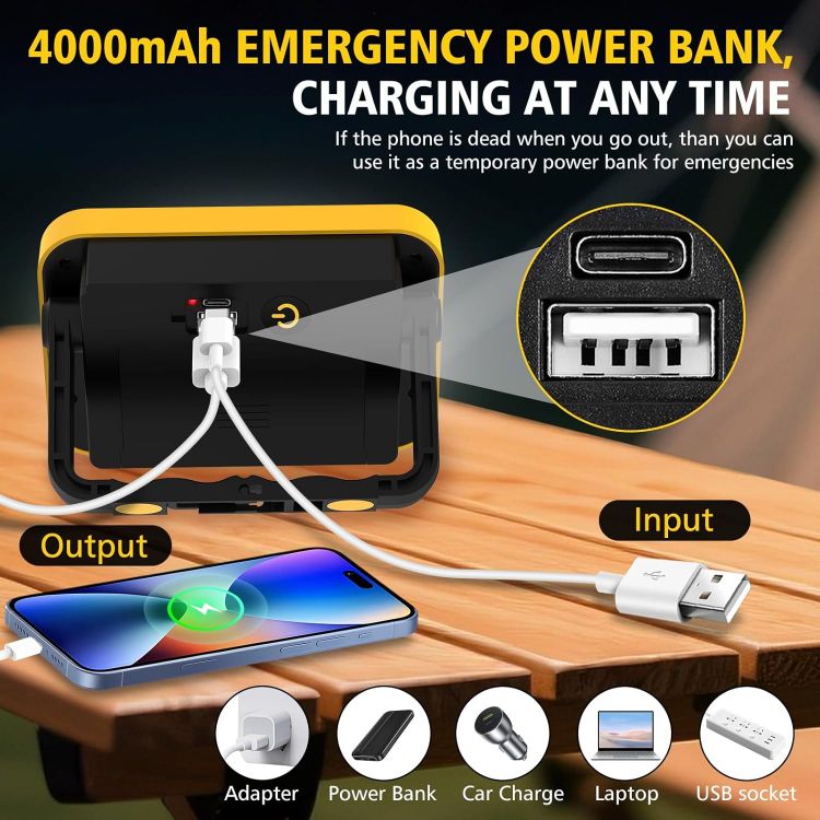 Picture of Portable Rechargeable LED Flood Lights 5 Modes 4 Pack