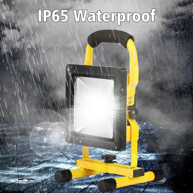 Picture of 20W LED Rechargeable Work Light Super Bright 3000LM Portable Battery Floodlight Outdoor Battery Security Job Light IP65 Waterproof for Garage Garden Fishing Camping Car Repair BBQ