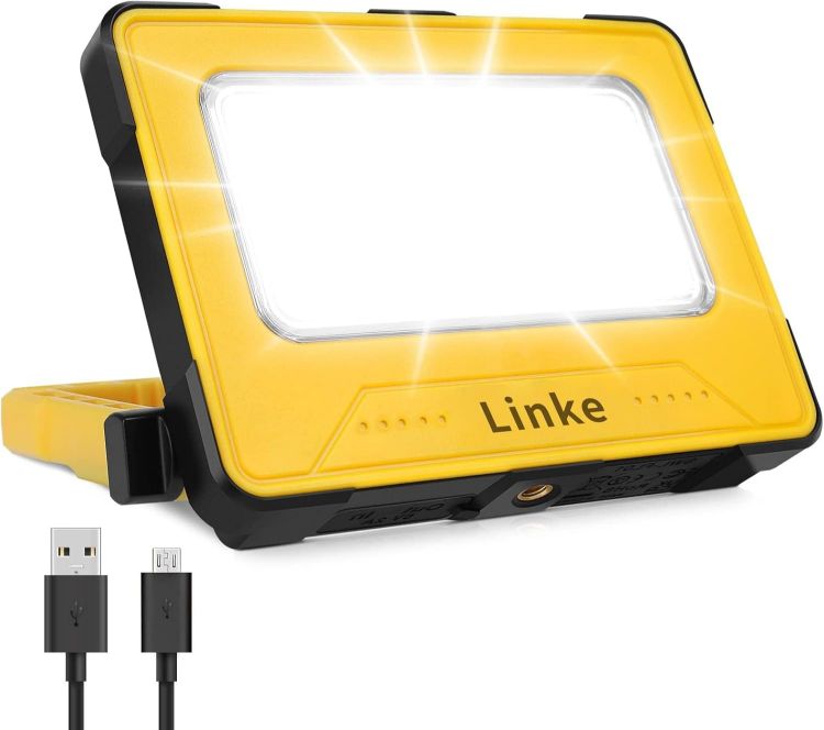 Picture of  Rechargeable Work Light 80W Super Bright Camping Lights with 10000mAh Battery Portable Floodlight with Magnetic  USB Solar Emergency Led Lantern for Tent Car Repairing Hiking & Fishing [Energy Class F]