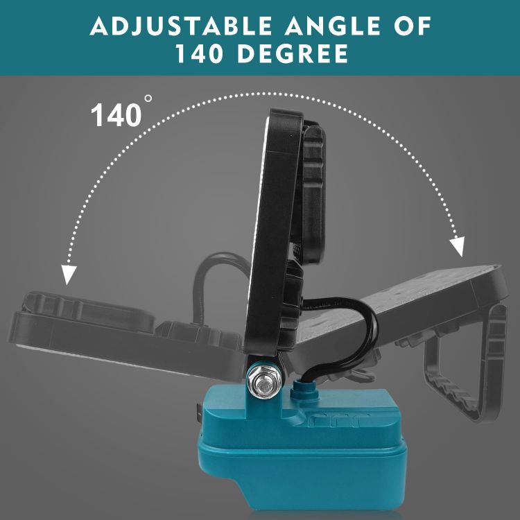 Picture of Portable Cordless LED Work Light for Makita 18V Battery  48W Garage Lights  Camping Lights with Dual USB Charging Port Job Site Spotlights (No Battery) [Energy Class G]