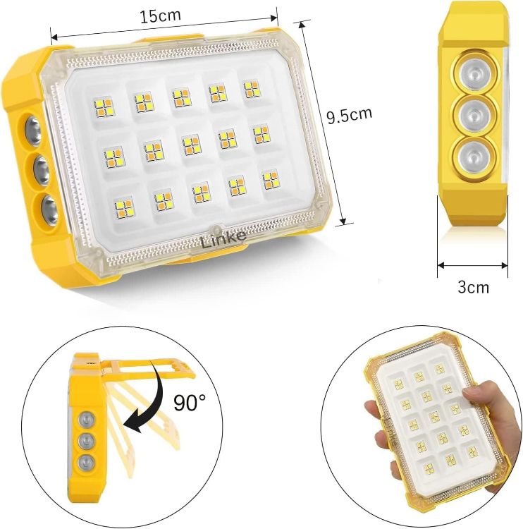 Picture of 30W Rechargeable Work Light 3000LM LED Work Light with Magnetic 4 Lighting Modes 3 Brightness Portable Camping Lights Emergency Flashlight for Hiking, Repairing Power Cuts  2 Pack [Energy Class F]