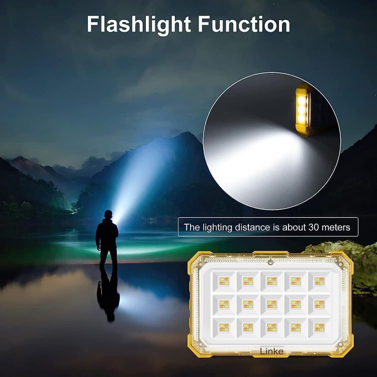 Picture of 30W Rechargeable Work Light 3000LM LED Work Light with Magnetic 4 Lighting Modes 3 Brightness Portable Camping Lights Emergency Flashlight for Hiking, Repairing Power Cuts  2 Pack [Energy Class F]