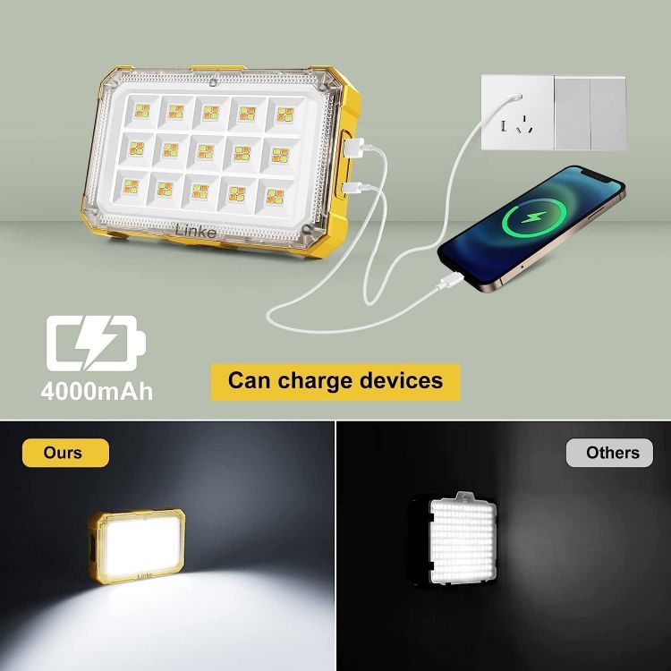 Picture of 30W Rechargeable Work Light 3000LM LED Work Light with Magnetic 4 Lighting Modes 3 Brightness Portable Camping Lights Emergency Flashlight for Hiking, Repairing Power Cuts  2 Pack [Energy Class F]