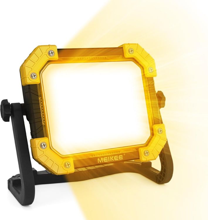 Picture of LED Work Light Rechargeable 14000mAh Battery Super Bright Dimmable 3 Colors Warm & Cold White SOS 360° Rotable IP66 Waterproof for Construction Emergency Camping Repairing Power Cut
